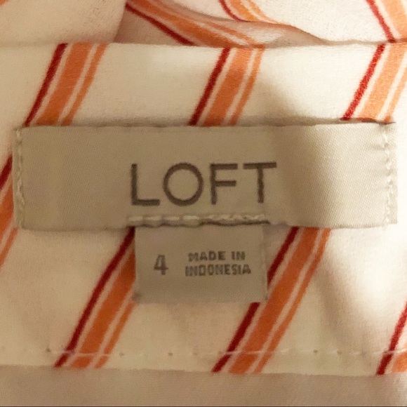 Ann Taylor LOFT Barbiecore Pink White Striped Ruffle Skirt 4 - Picture 11 of 14